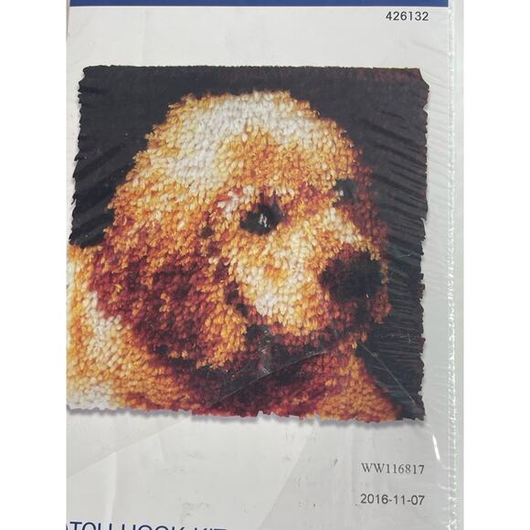 Wonderart Puppy Love Latch Hook Kit 426132 Golden Lab Retriever Dog - Picture 4 of 5